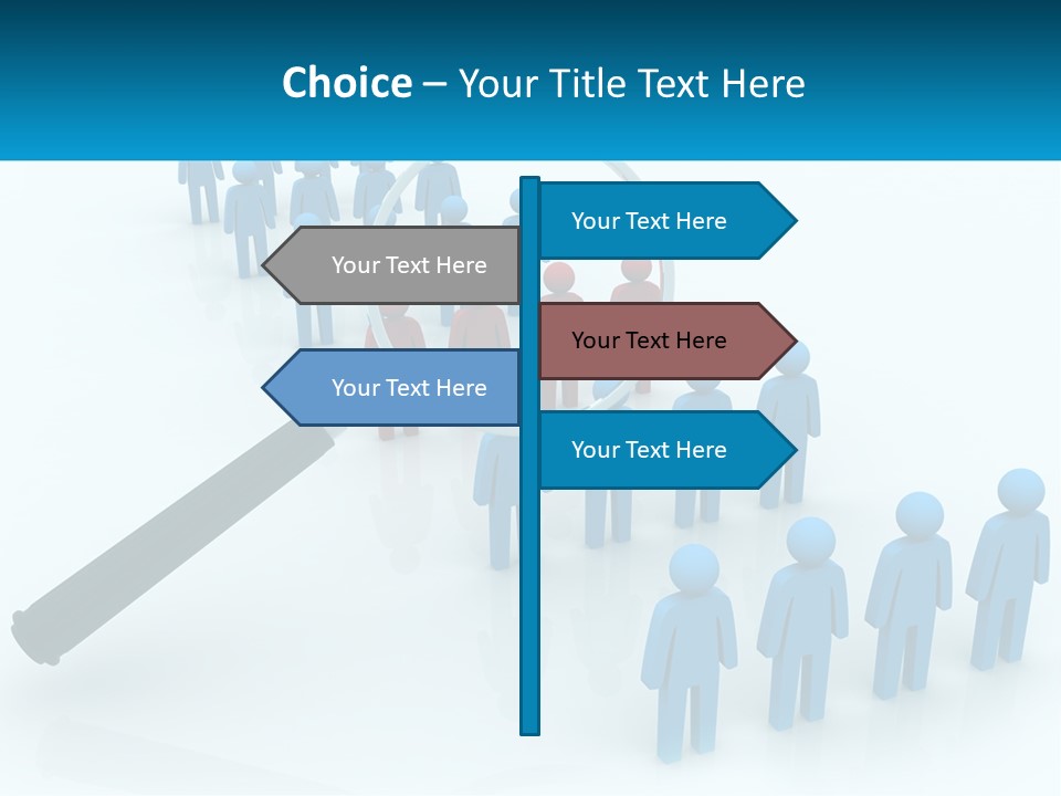 A Magnifying Glass Over A Group Of People PowerPoint Template