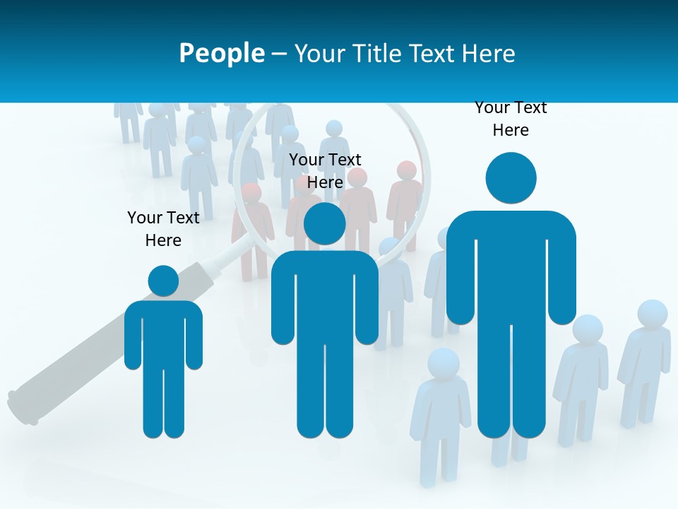 A Magnifying Glass Over A Group Of People PowerPoint Template