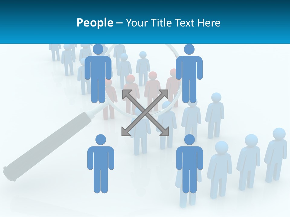 A Magnifying Glass Over A Group Of People PowerPoint Template