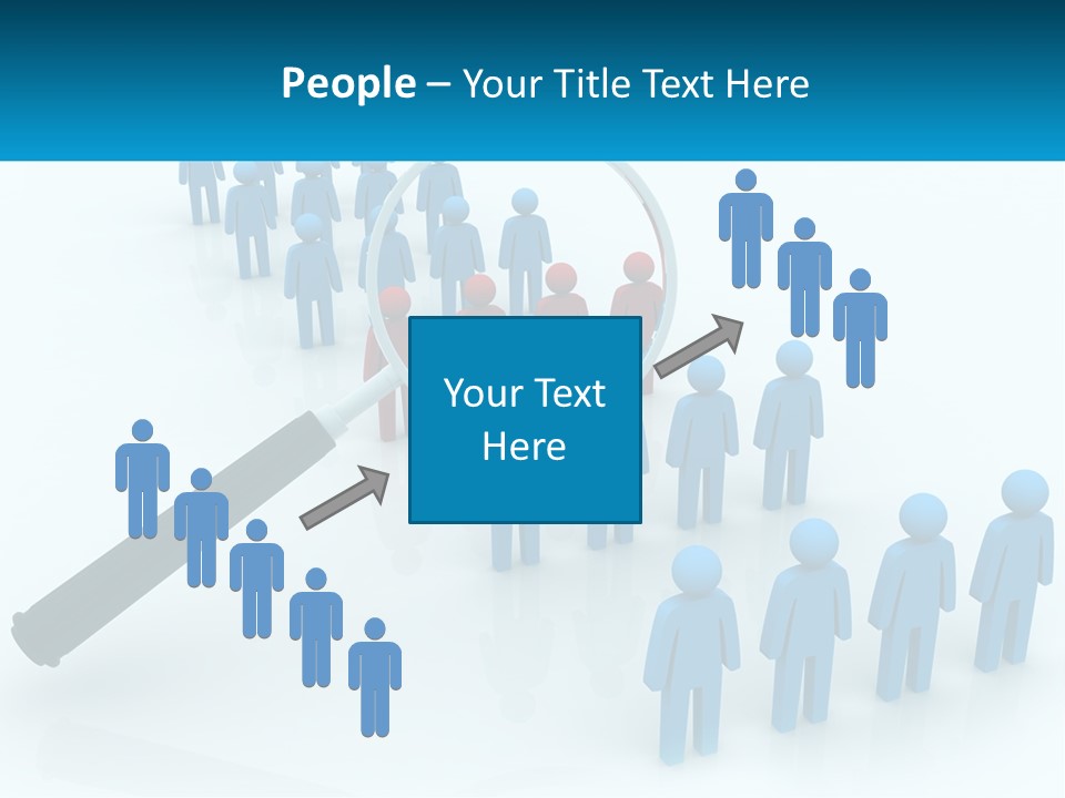 A Magnifying Glass Over A Group Of People PowerPoint Template