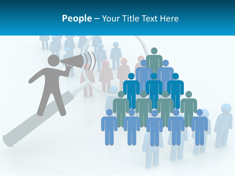 A Magnifying Glass Over A Group Of People PowerPoint Template