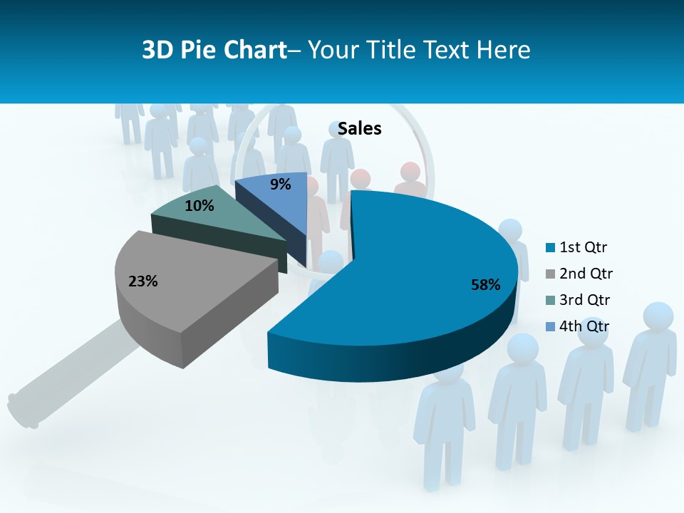 A Magnifying Glass Over A Group Of People PowerPoint Template