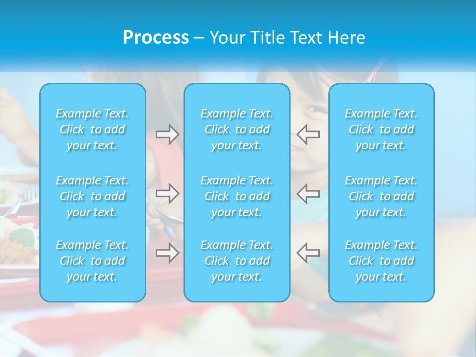 A Group Of Children Sitting At A Table Eating Food PowerPoint Template