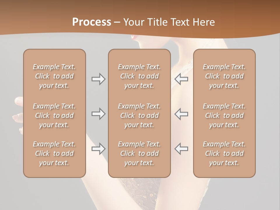 A Woman In A Dress Is Holding A Cell Phone PowerPoint Template
