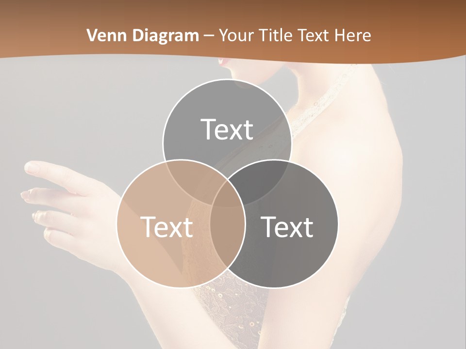 A Woman In A Dress Is Holding A Cell Phone PowerPoint Template