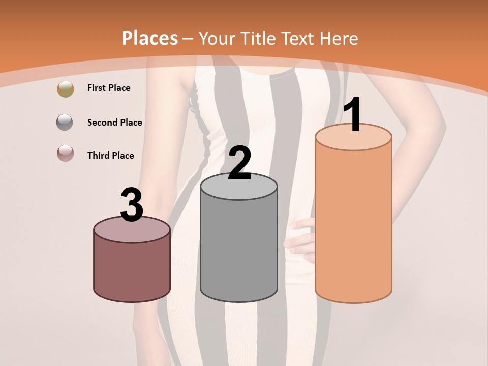 A Woman In A Black And White Striped Dress PowerPoint Template