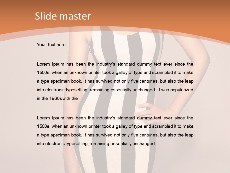 A Woman In A Black And White Striped Dress PowerPoint Template