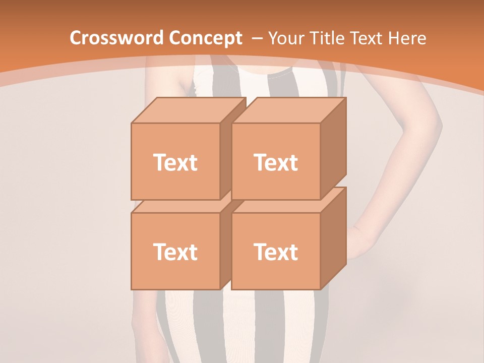 A Woman In A Black And White Striped Dress PowerPoint Template