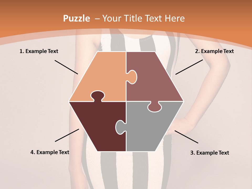 A Woman In A Black And White Striped Dress PowerPoint Template