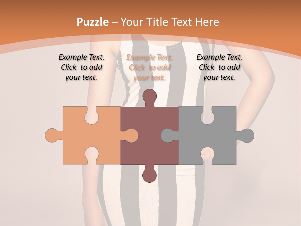 A Woman In A Black And White Striped Dress PowerPoint Template