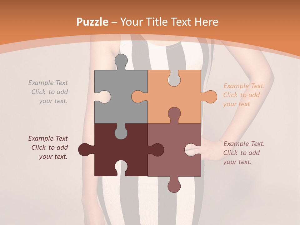 A Woman In A Black And White Striped Dress PowerPoint Template