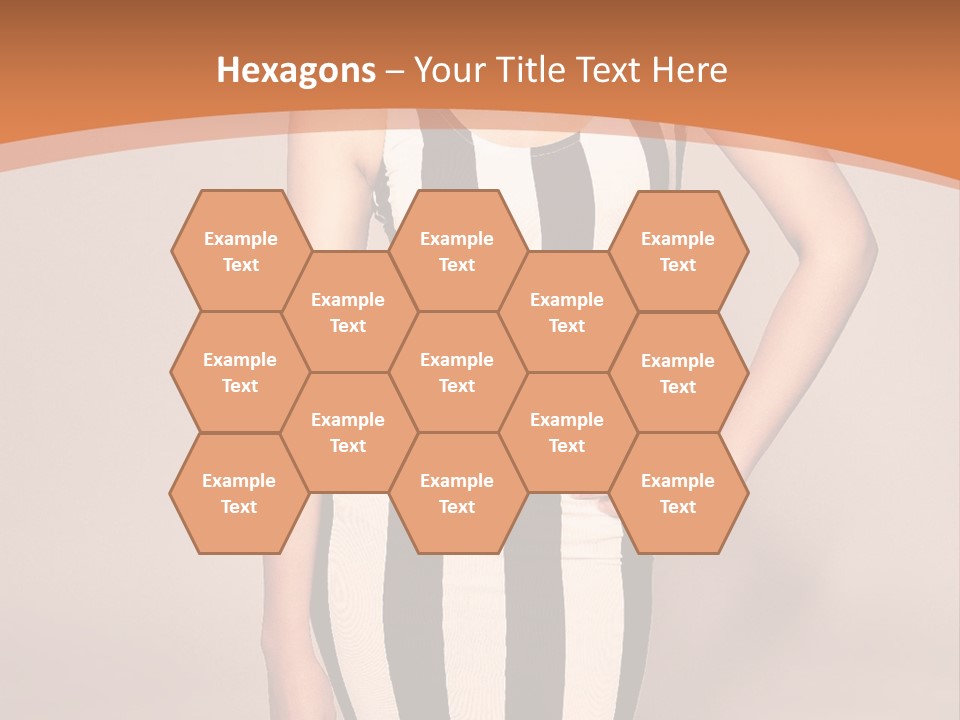 A Woman In A Black And White Striped Dress PowerPoint Template