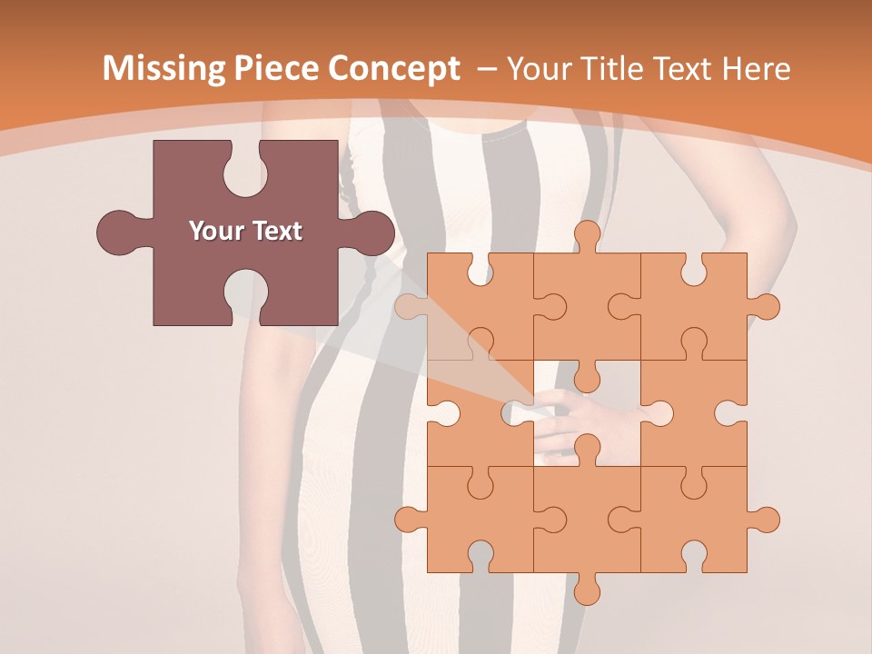 A Woman In A Black And White Striped Dress PowerPoint Template