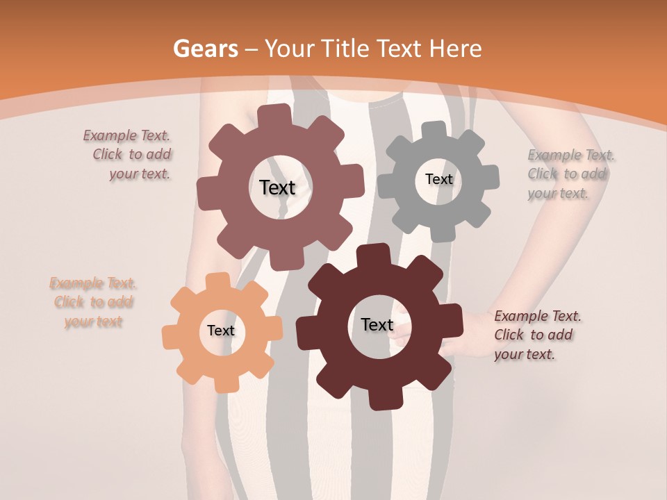 A Woman In A Black And White Striped Dress PowerPoint Template