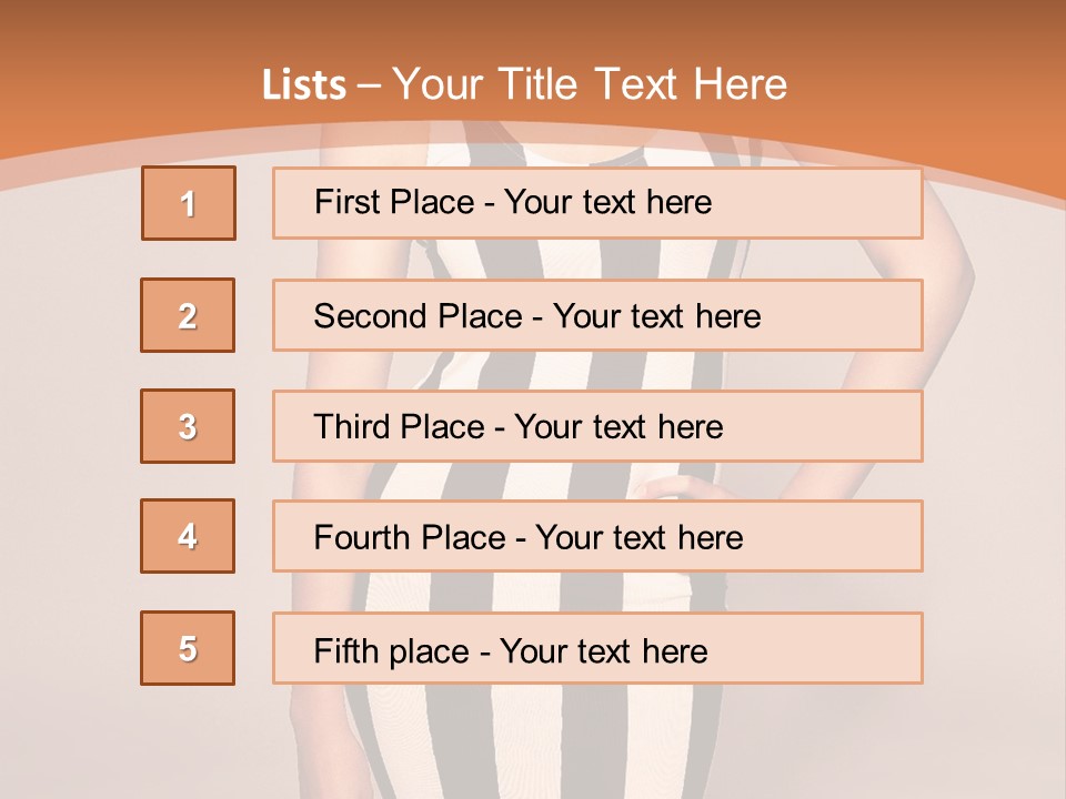 A Woman In A Black And White Striped Dress PowerPoint Template