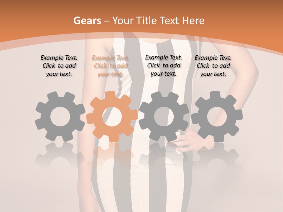 A Woman In A Black And White Striped Dress PowerPoint Template