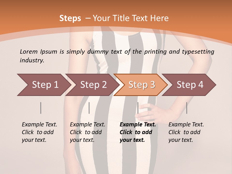 A Woman In A Black And White Striped Dress PowerPoint Template