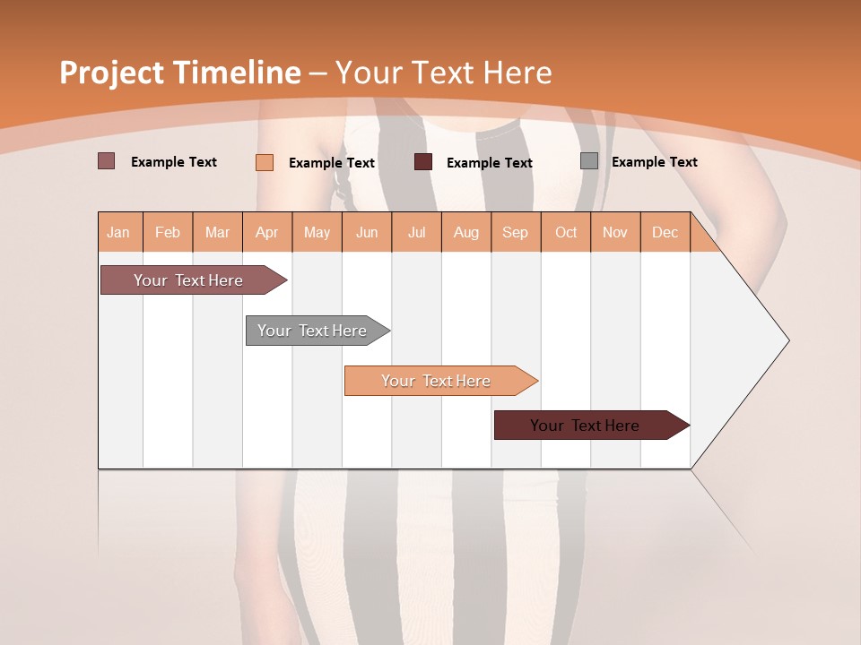 A Woman In A Black And White Striped Dress PowerPoint Template