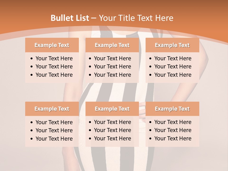 A Woman In A Black And White Striped Dress PowerPoint Template