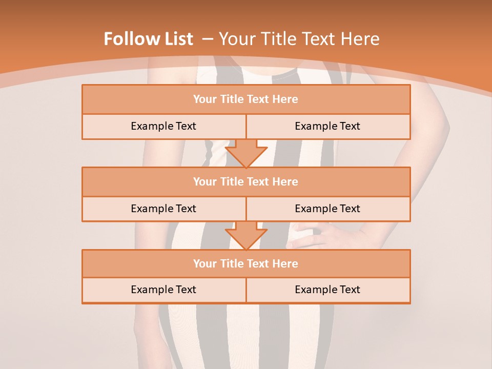 A Woman In A Black And White Striped Dress PowerPoint Template