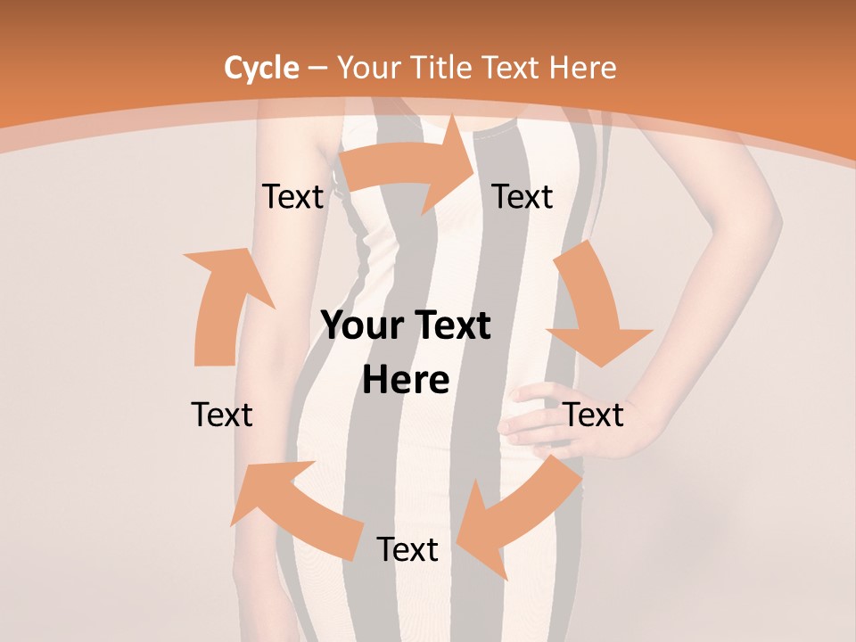 A Woman In A Black And White Striped Dress PowerPoint Template