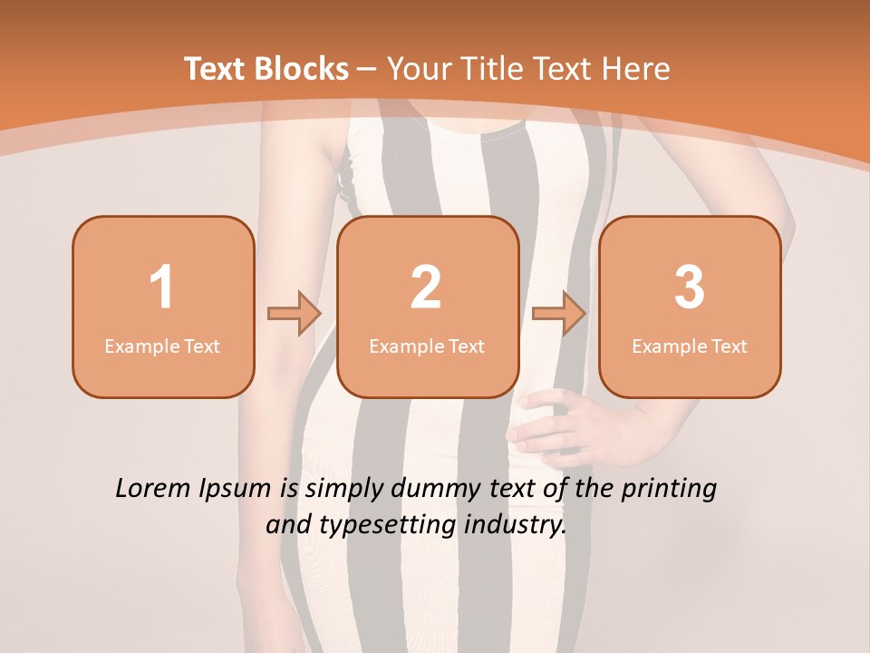 A Woman In A Black And White Striped Dress PowerPoint Template