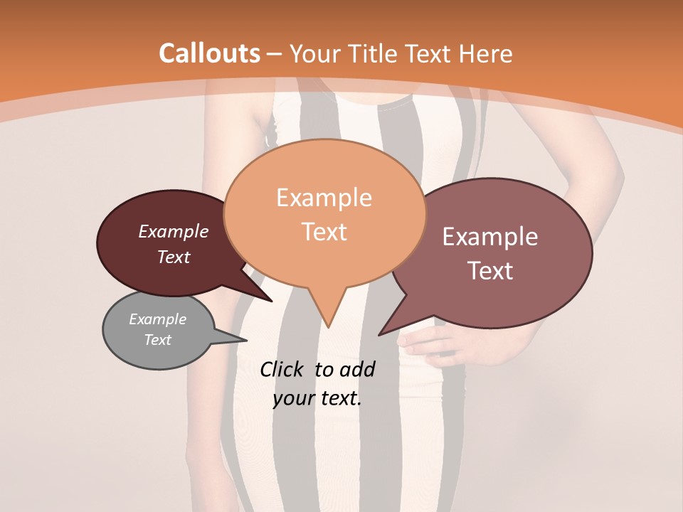 A Woman In A Black And White Striped Dress PowerPoint Template