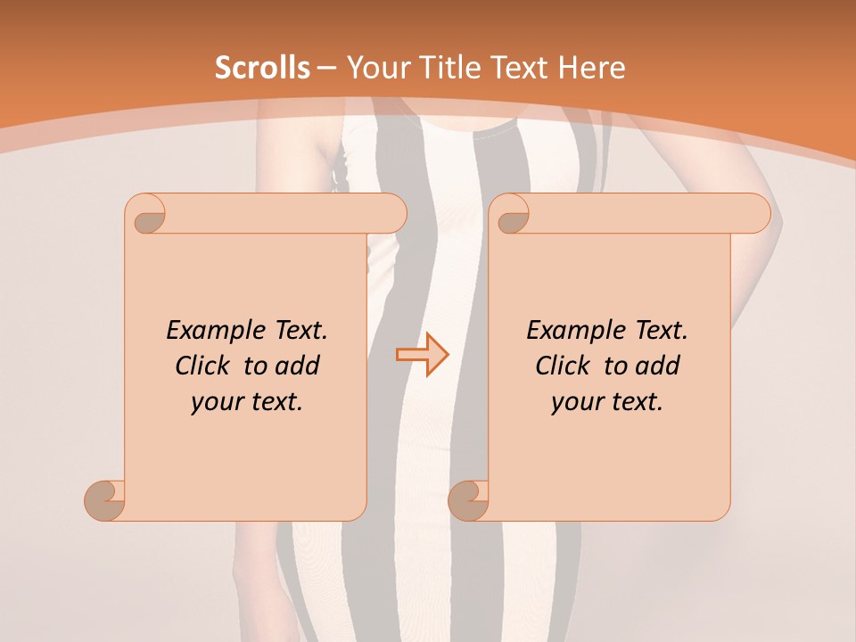 A Woman In A Black And White Striped Dress PowerPoint Template