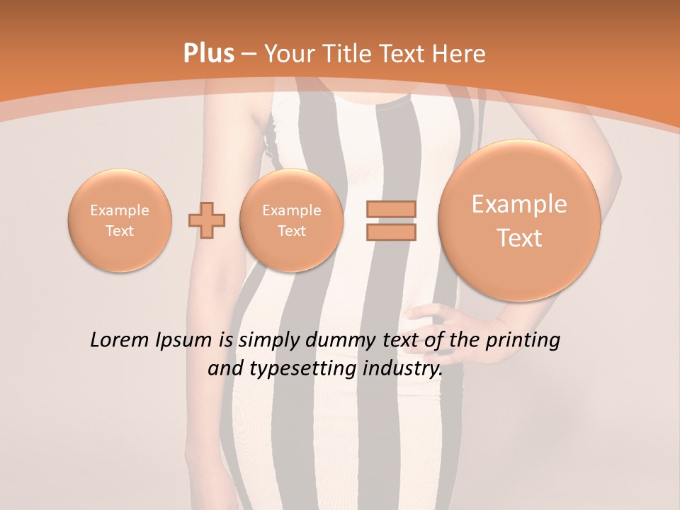 A Woman In A Black And White Striped Dress PowerPoint Template