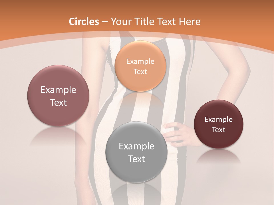 A Woman In A Black And White Striped Dress PowerPoint Template