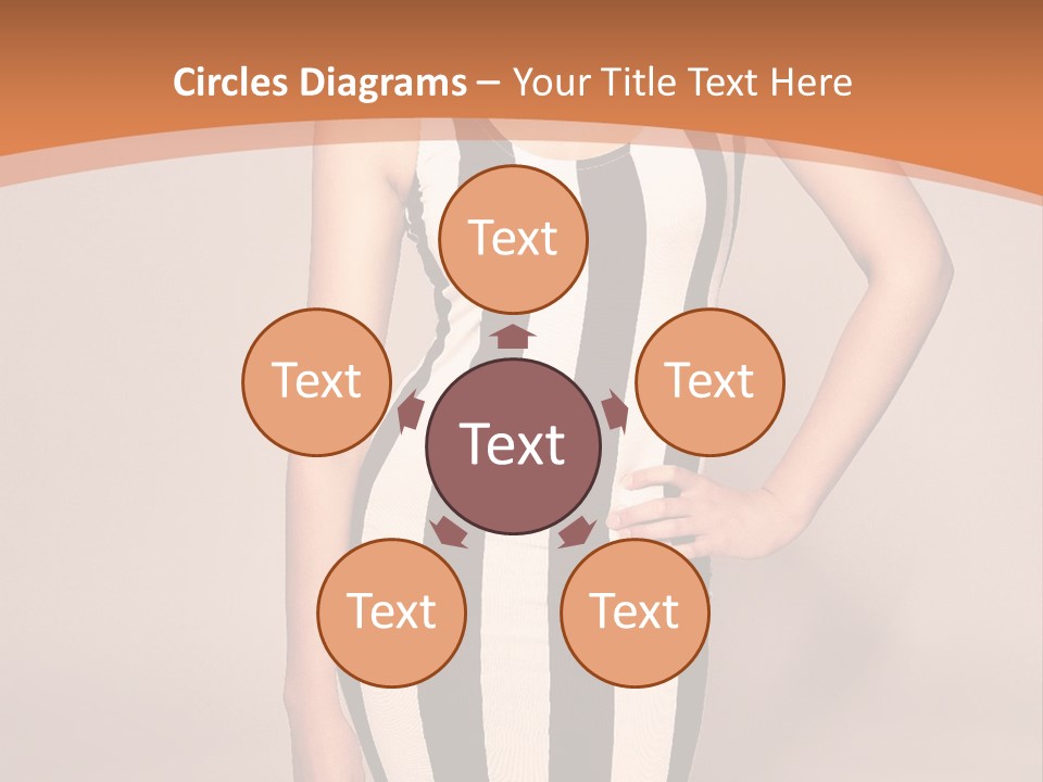 A Woman In A Black And White Striped Dress PowerPoint Template