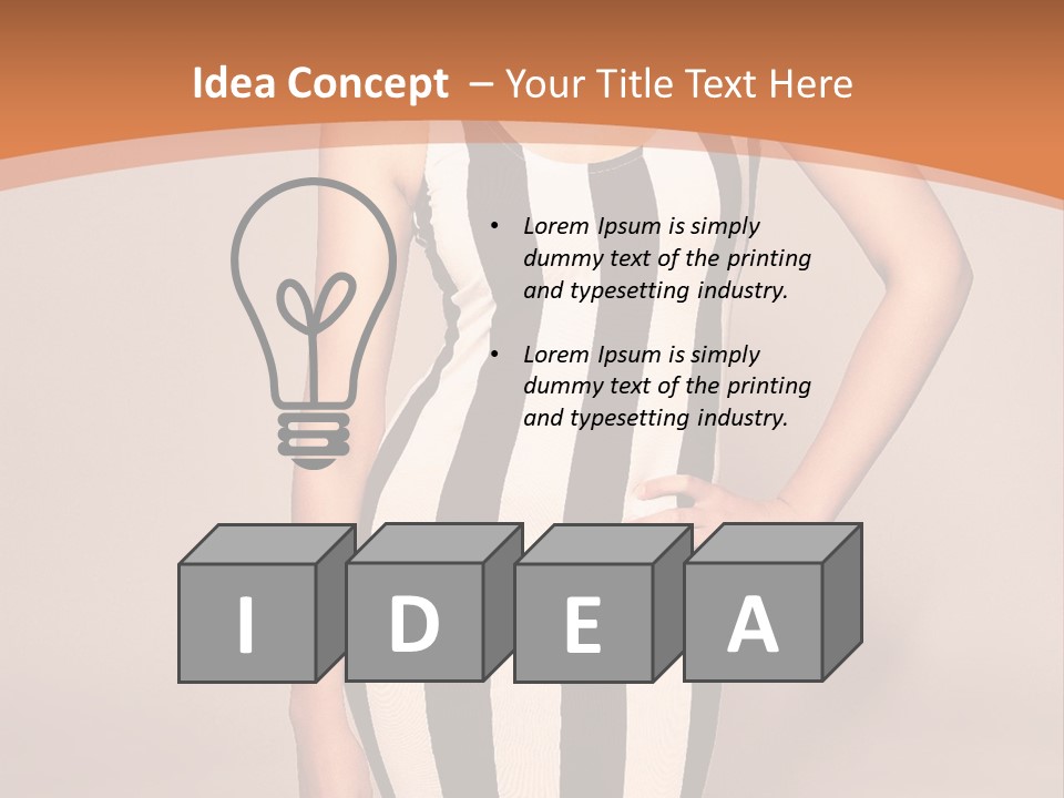 A Woman In A Black And White Striped Dress PowerPoint Template