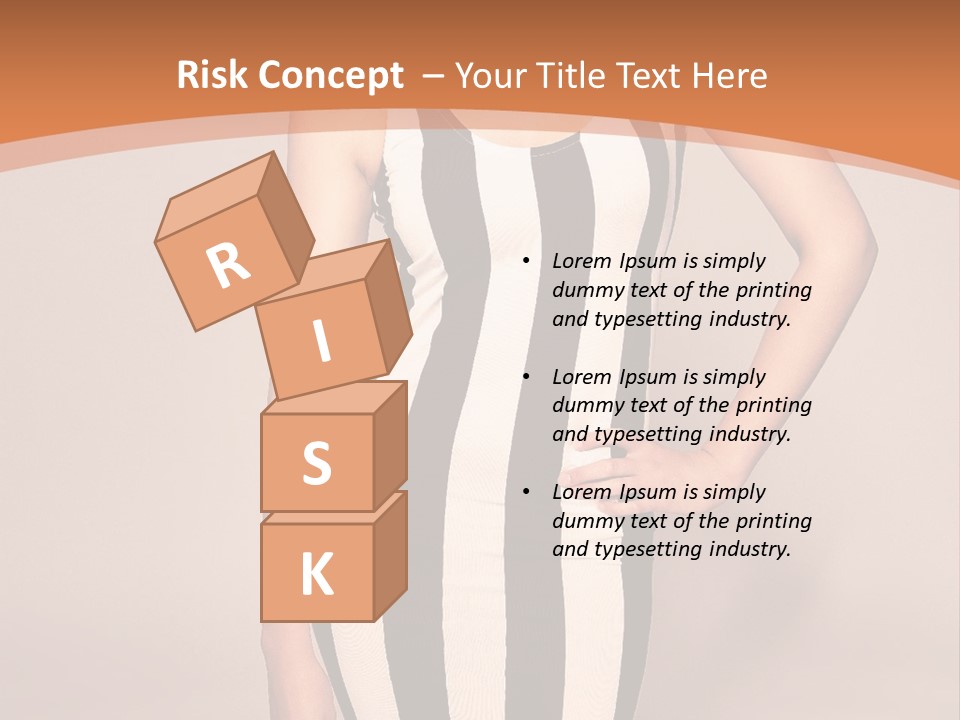 A Woman In A Black And White Striped Dress PowerPoint Template