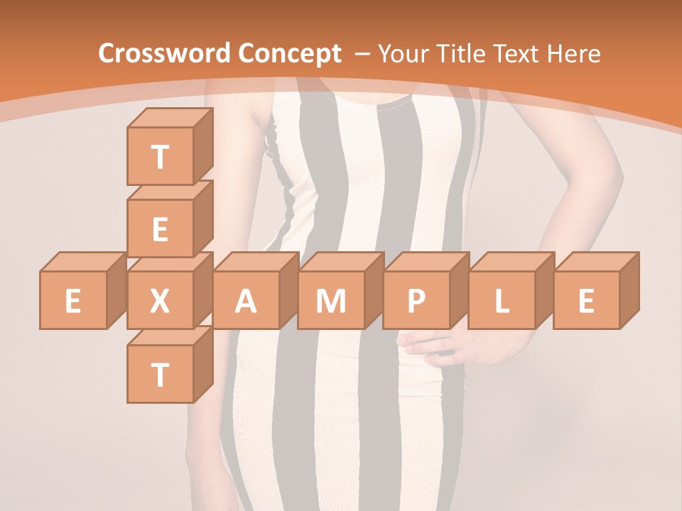 A Woman In A Black And White Striped Dress PowerPoint Template