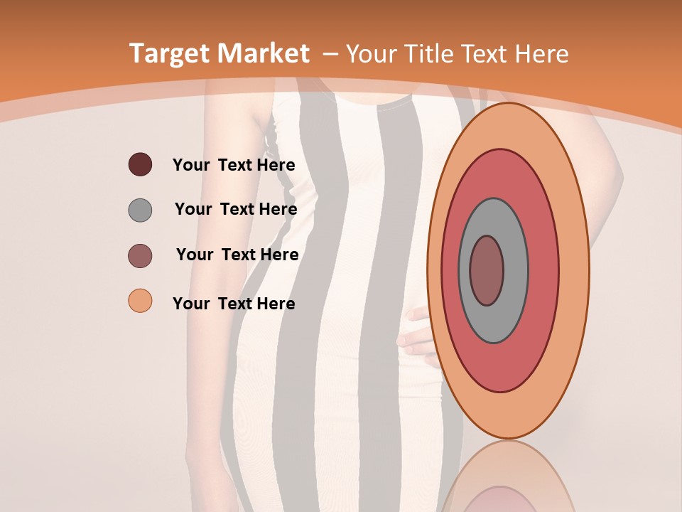 A Woman In A Black And White Striped Dress PowerPoint Template