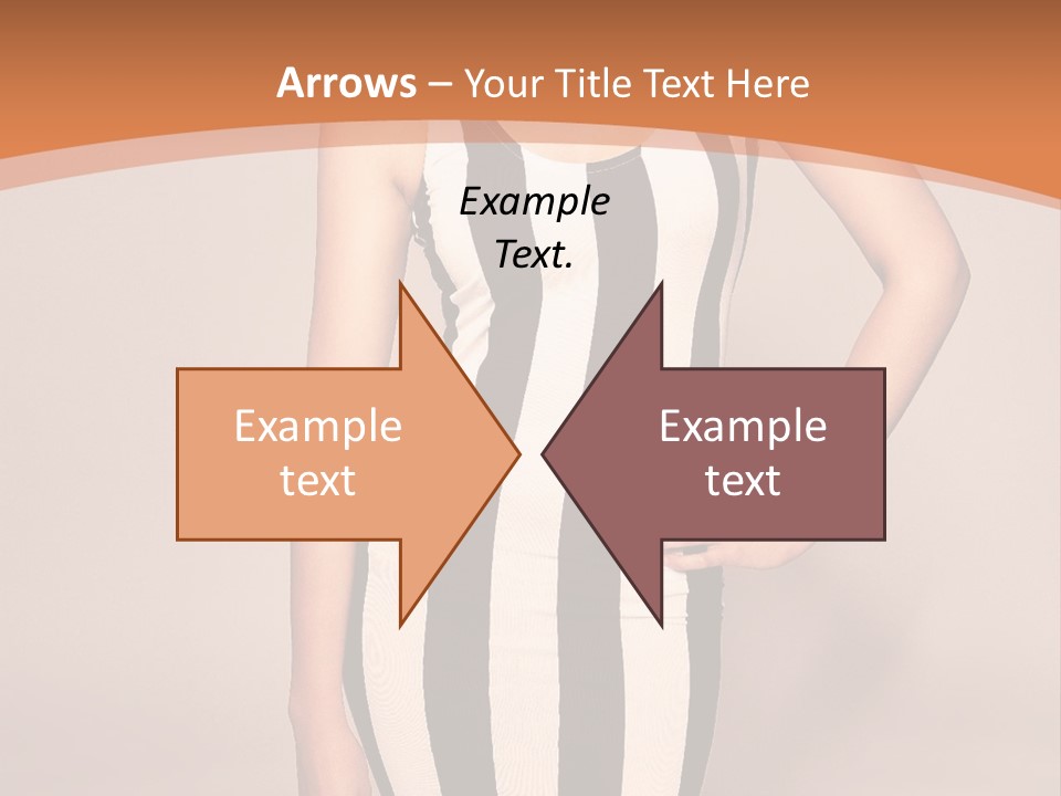 A Woman In A Black And White Striped Dress PowerPoint Template