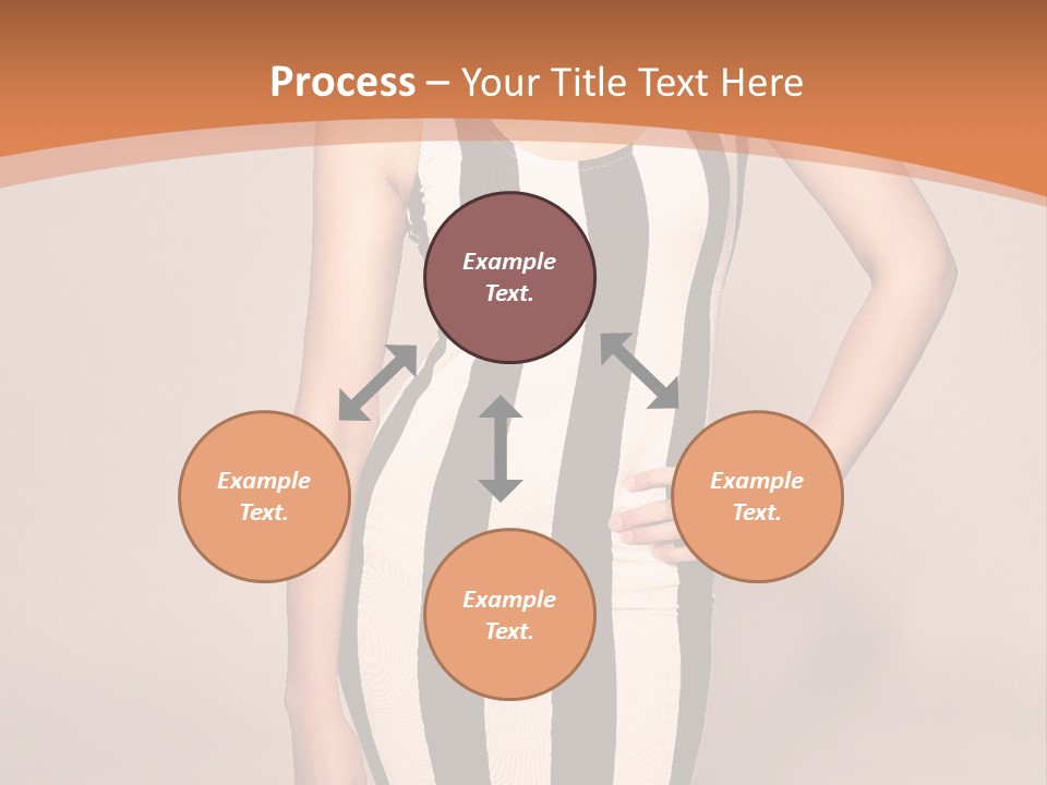 A Woman In A Black And White Striped Dress PowerPoint Template