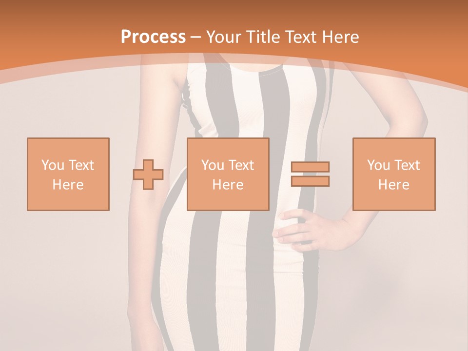 A Woman In A Black And White Striped Dress PowerPoint Template