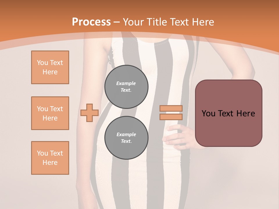 A Woman In A Black And White Striped Dress PowerPoint Template