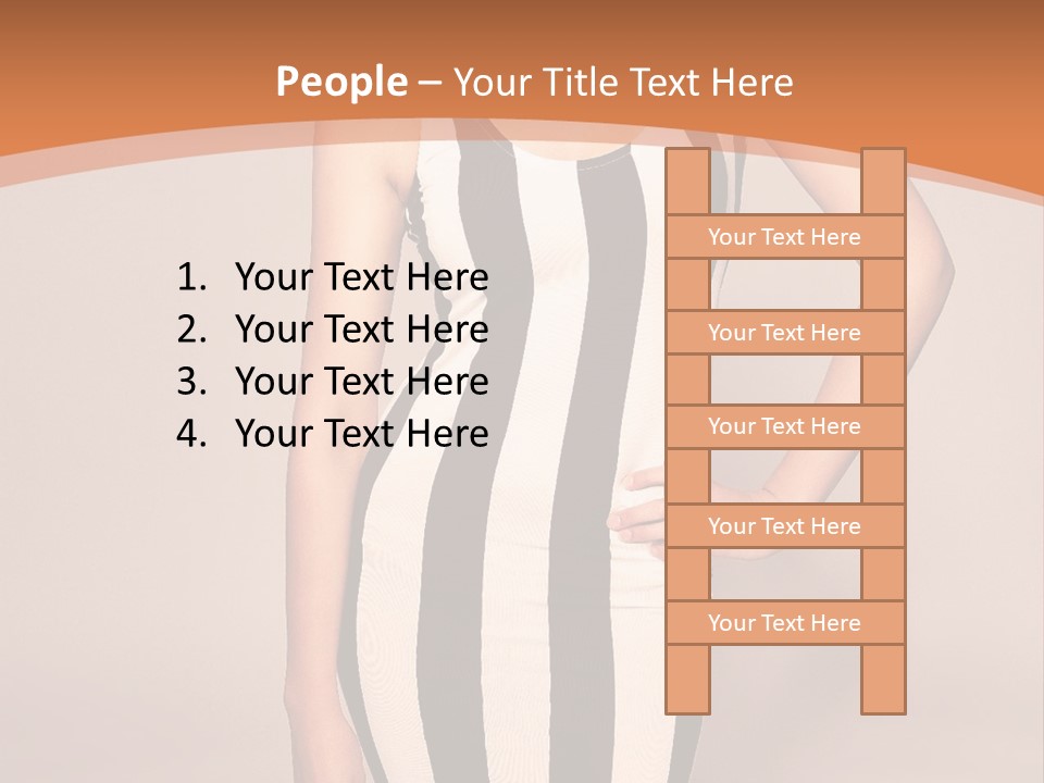 A Woman In A Black And White Striped Dress PowerPoint Template