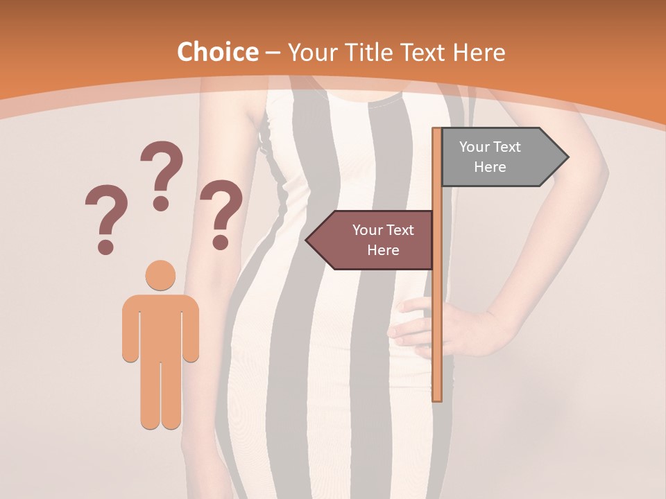 A Woman In A Black And White Striped Dress PowerPoint Template
