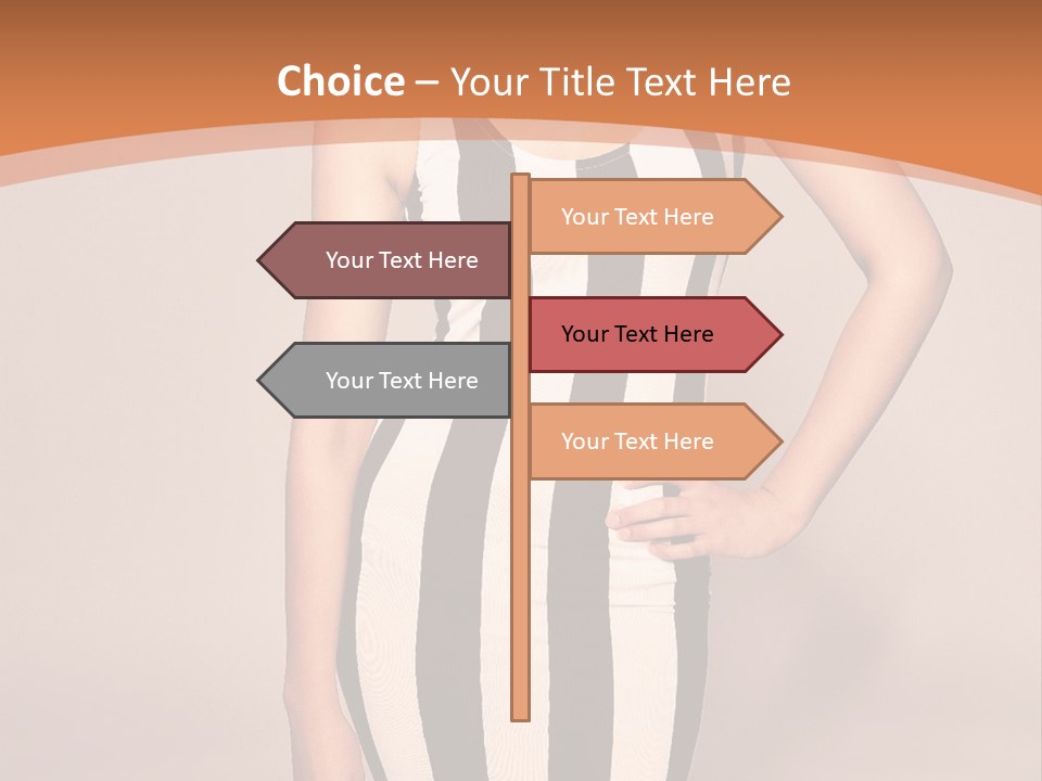 A Woman In A Black And White Striped Dress PowerPoint Template