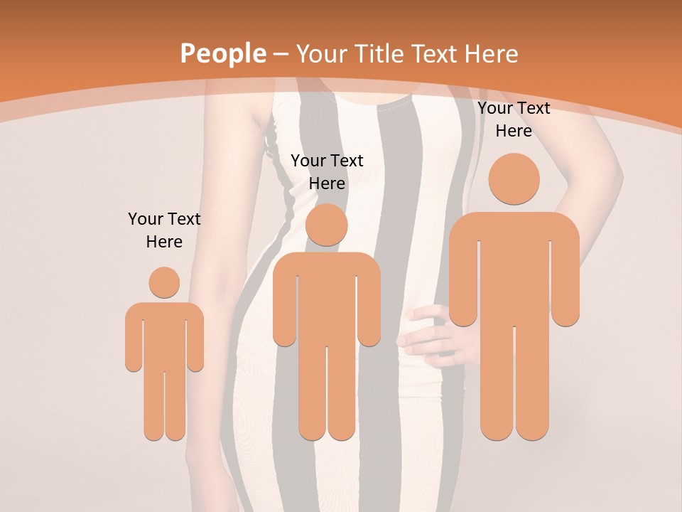 A Woman In A Black And White Striped Dress PowerPoint Template