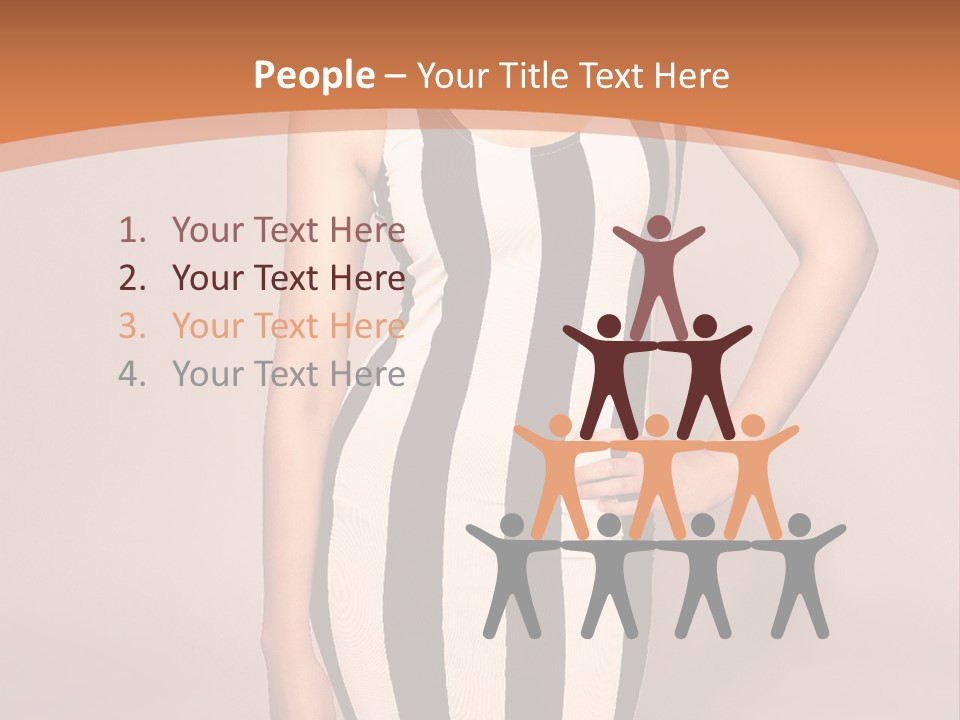 A Woman In A Black And White Striped Dress PowerPoint Template