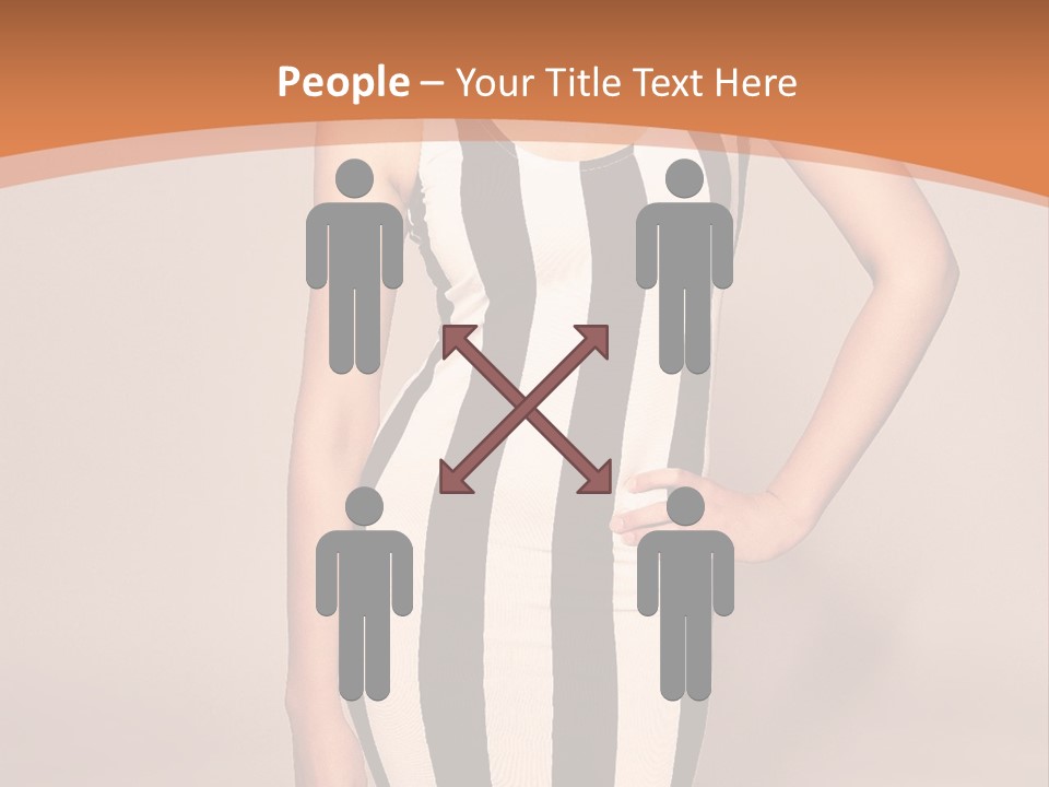 A Woman In A Black And White Striped Dress PowerPoint Template