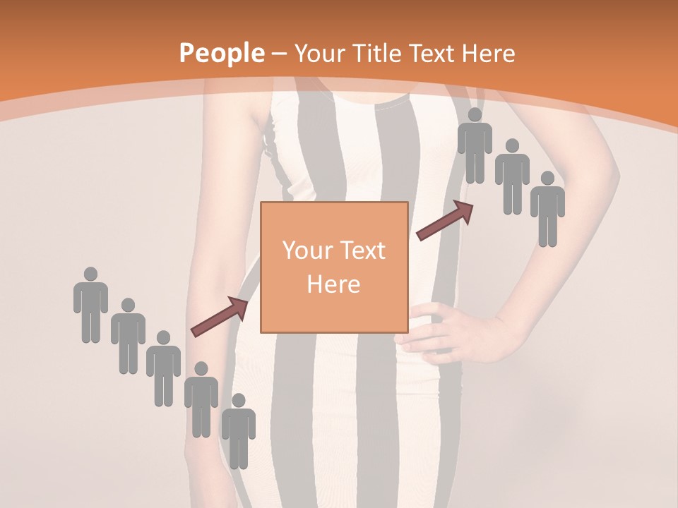 A Woman In A Black And White Striped Dress PowerPoint Template