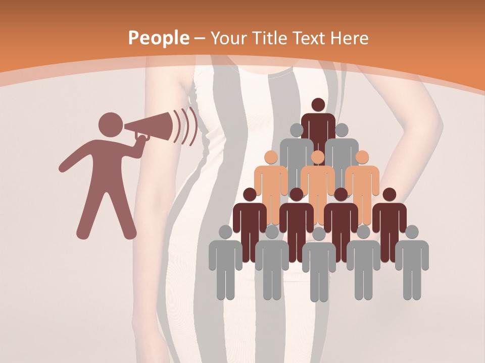 A Woman In A Black And White Striped Dress PowerPoint Template