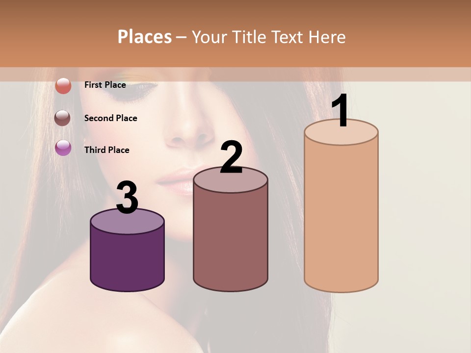 A Woman With Long Brown Hair And Green Eyes PowerPoint Template