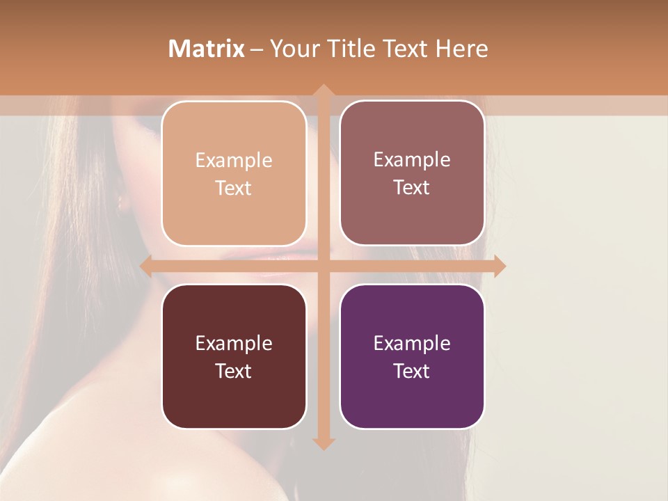 A Woman With Long Brown Hair And Green Eyes PowerPoint Template