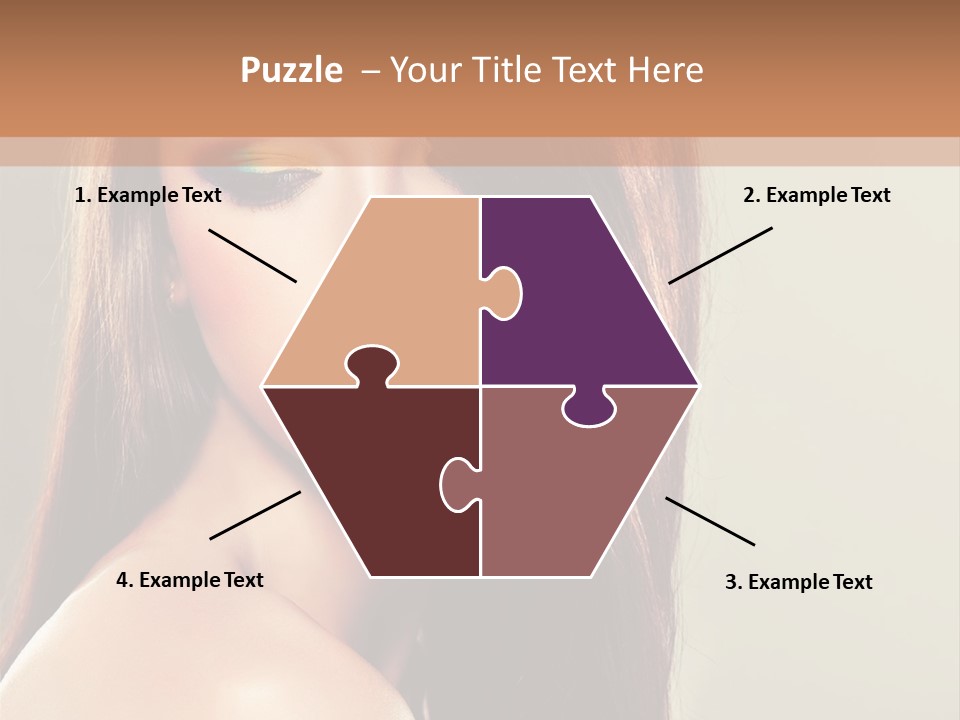 A Woman With Long Brown Hair And Green Eyes PowerPoint Template